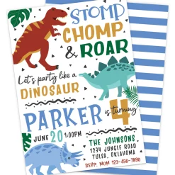Dinosaur Kingdom Birthday Party Invitation
