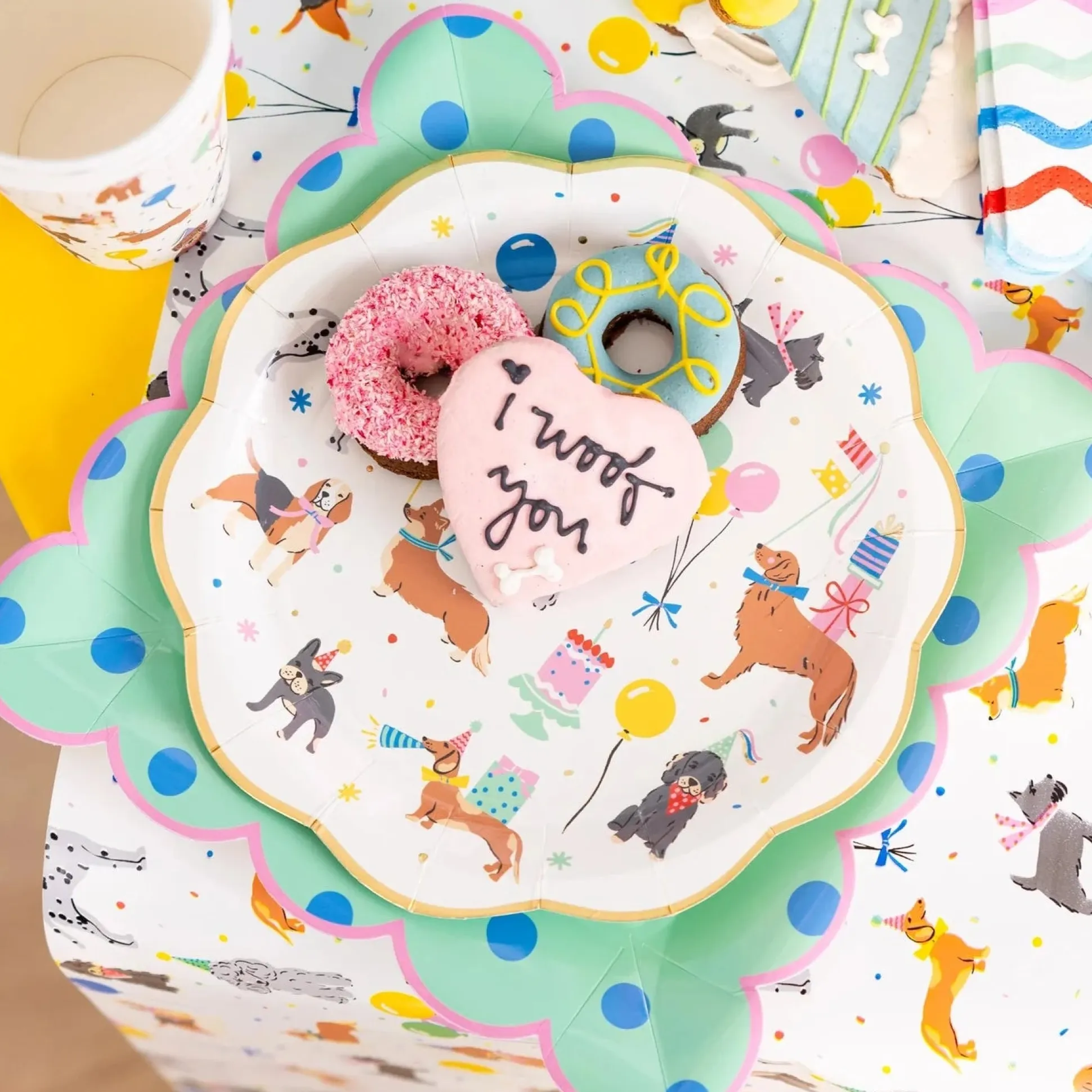 Dog Birthday Party Paper Table Runner 10ft