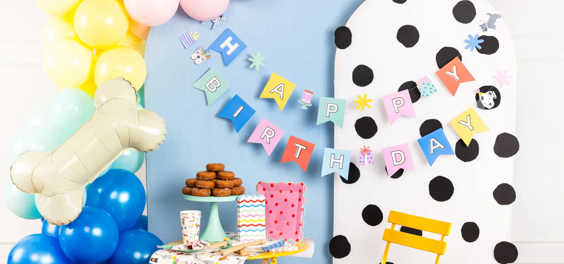 Dog Happy Birthday Banner Set 5ft