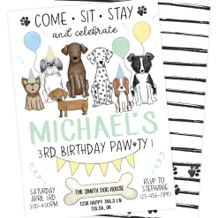 Dog Pawty Birthday Party Invitation
