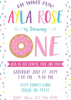 Donut Birthday Party Invitation