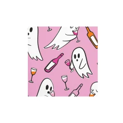 Drinking Ghosts Neon Pink Dessert Napkins 20ct