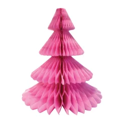 Dusty Rose Christmas Tree Honeycomb Paper Centerpiece 12in