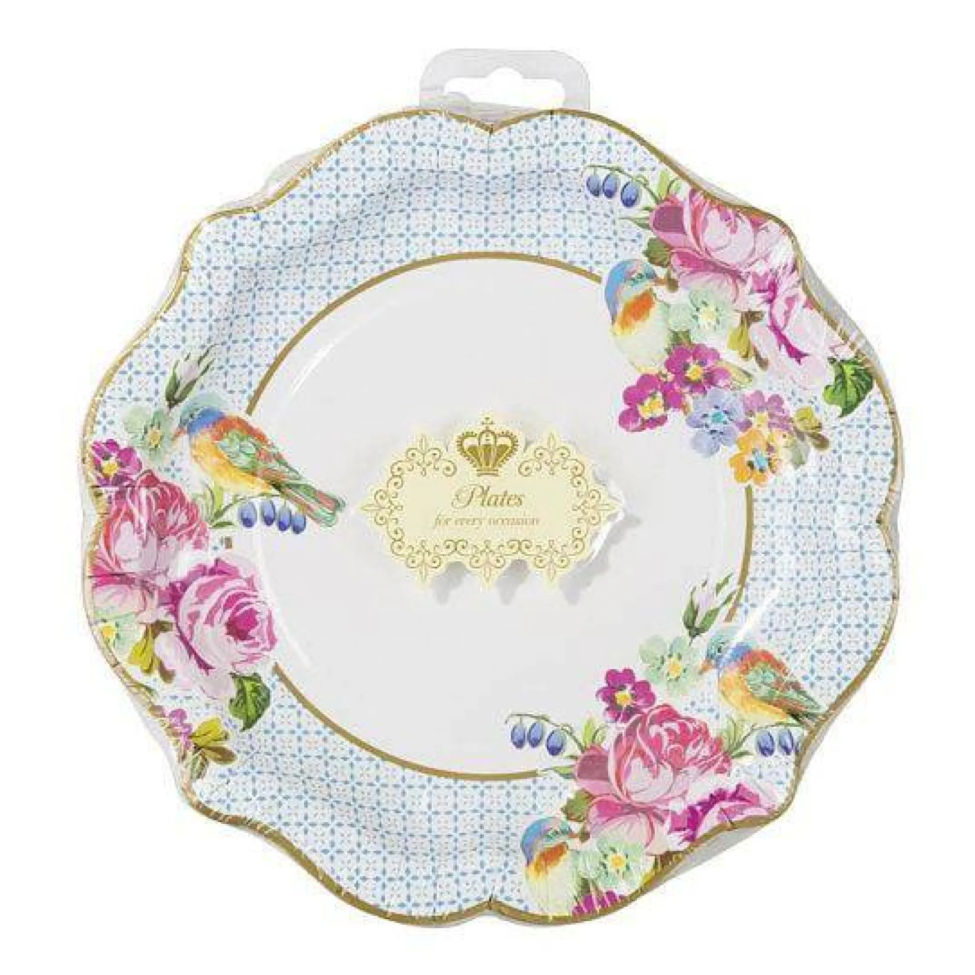 Elegant Floral Paper Plates 12ct
