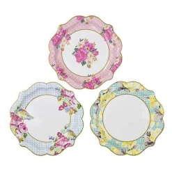 Elegant Floral Paper Plates 12ct