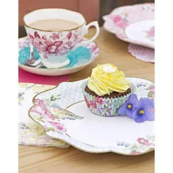 Elegant Floral Paper Plates 12ct