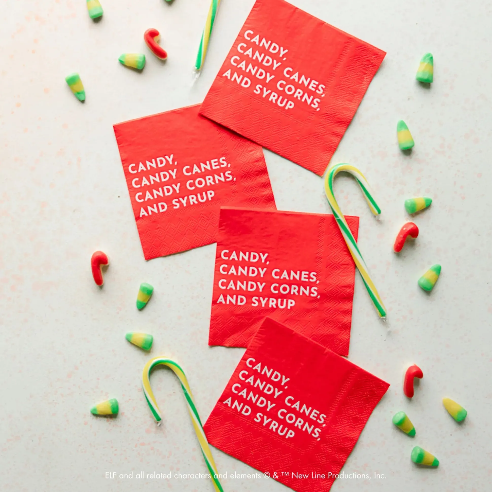 Elf Candy Red Dessert Napkins 24ct