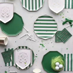 Emerald Green Cabana Striped Paper Guest Towels 20ct