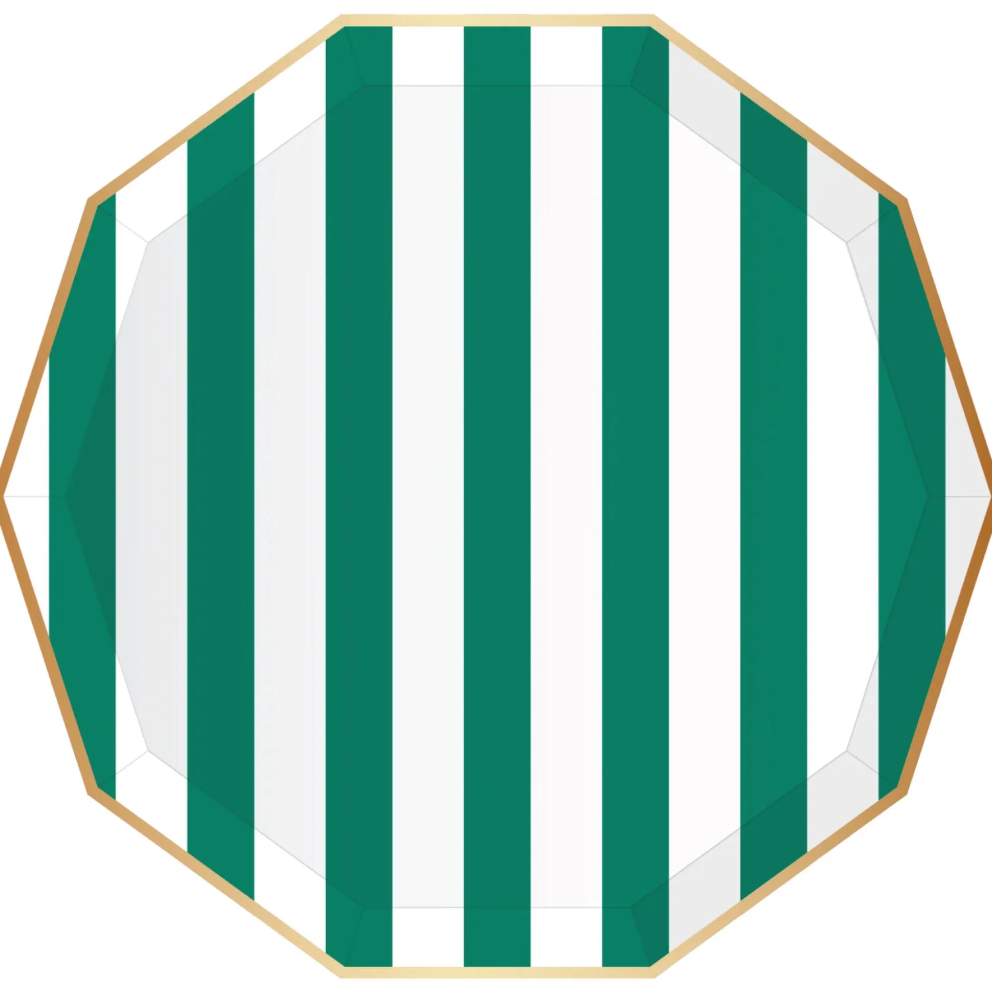 Emerald Green Cabana Striped Dinner Plates 8ct