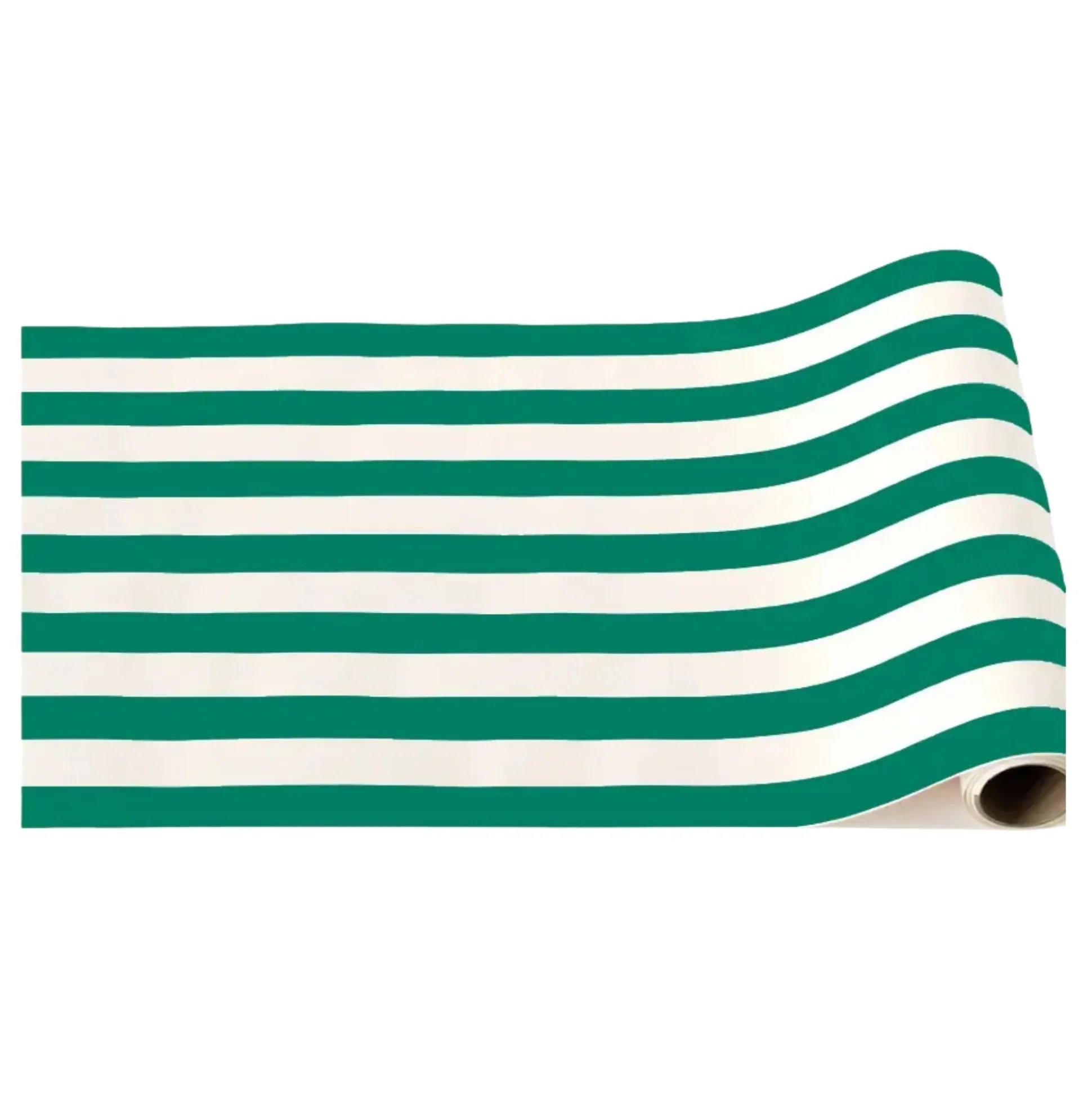 Emerald Green Cabana Stripe Table Runner 12.5ft