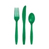 Emerald Green Premium Plastic Cutlery Set for 8