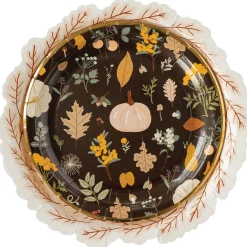 Fall Leaf Wreath Lunch Plates 8ct