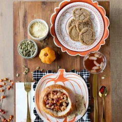 Falloween Pumpkin Round Lunch Plates 8ct