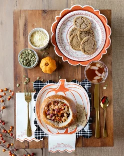 Falloween Rust Scalloped Lunch Plates 8ct