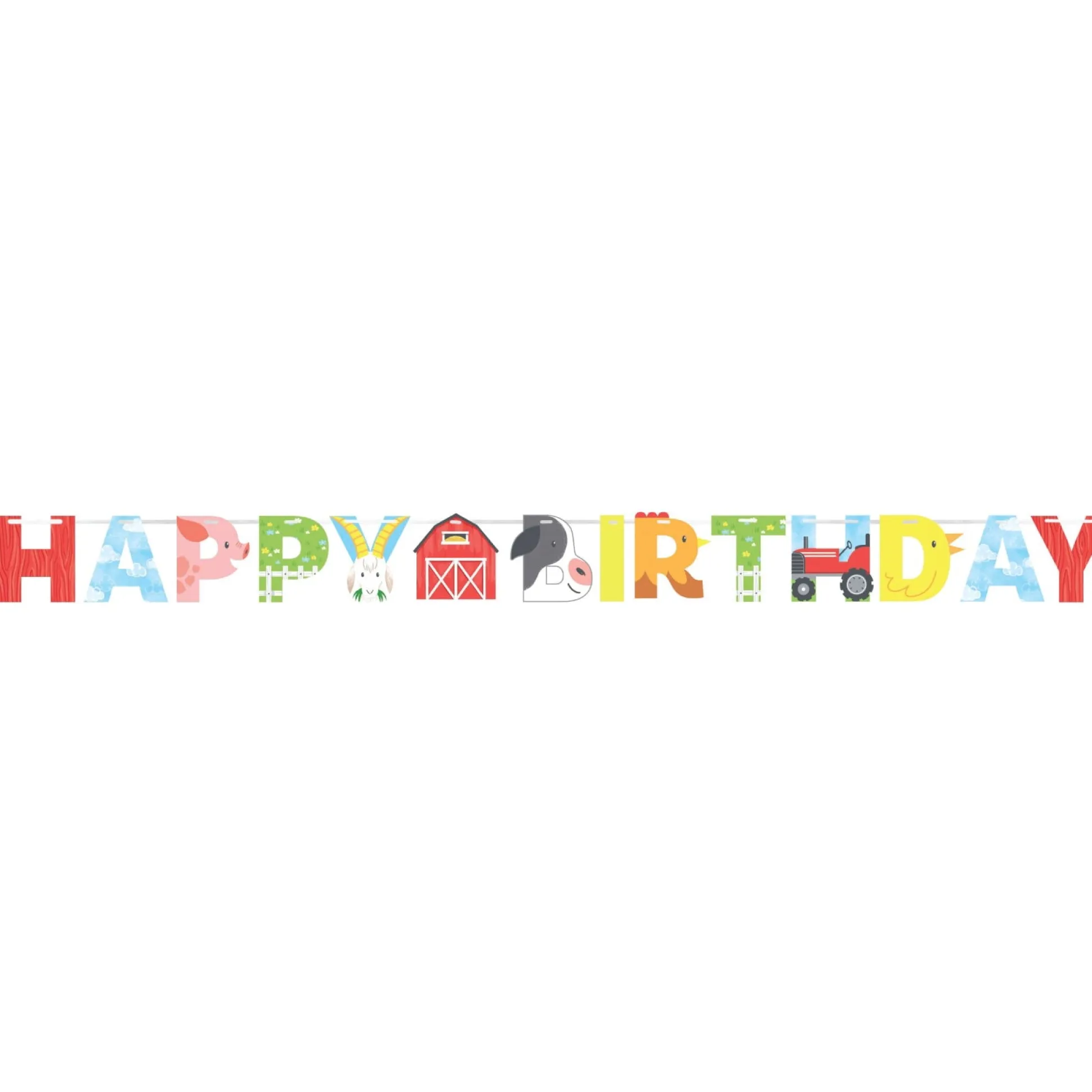 Farm Animals Happy Birthday Banner 8ft