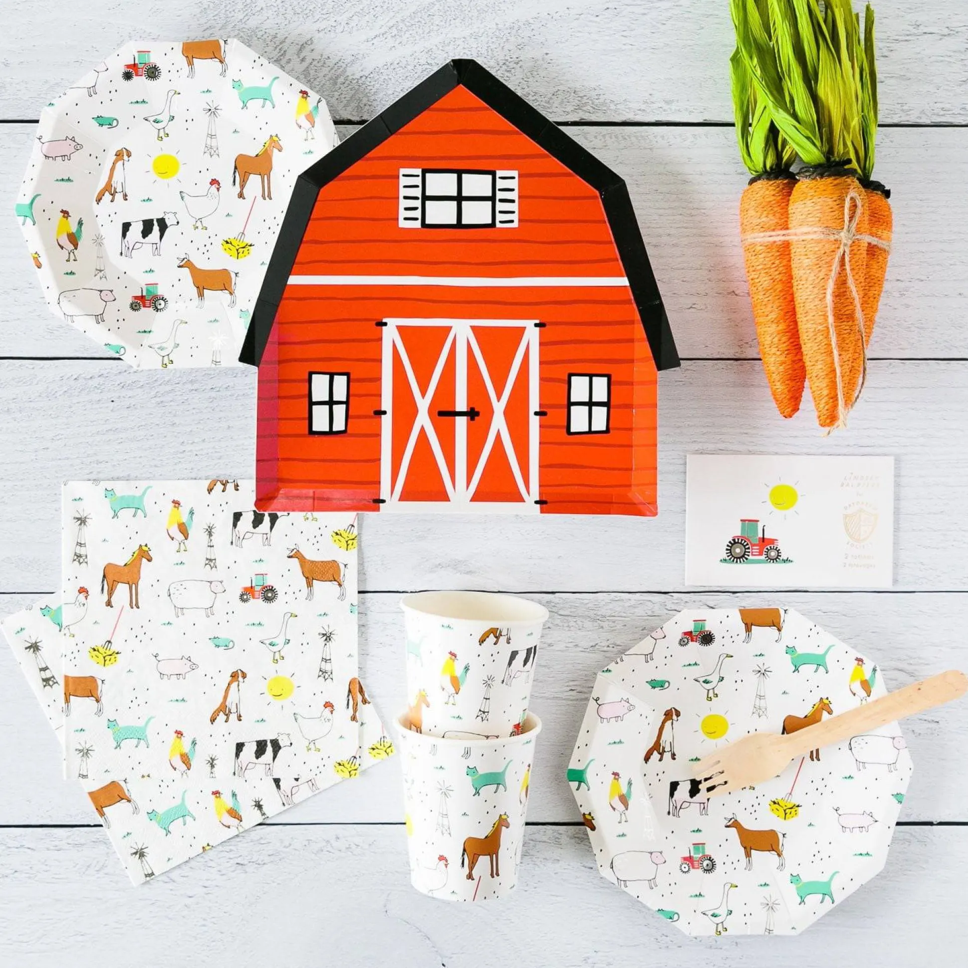 Farm Animals Small Plates 8ct