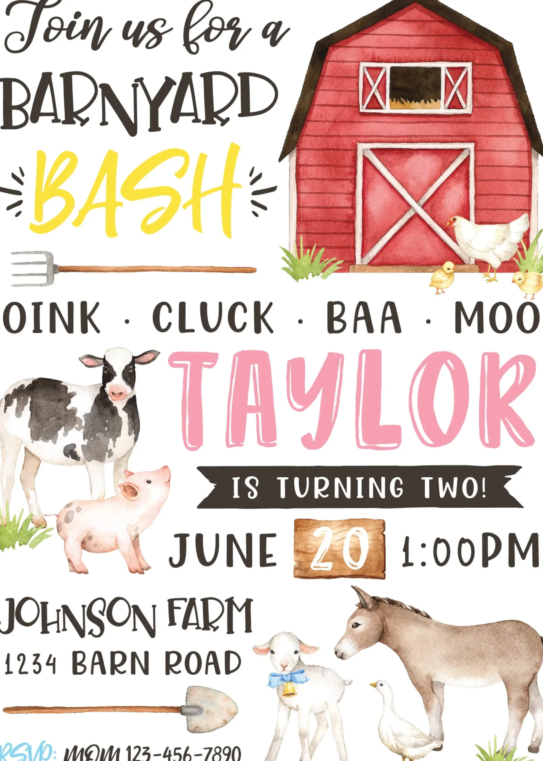 Farm Birthday Party Invitation