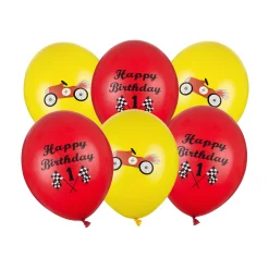 Fast Race Car 1st Birthday Balloons 6ct