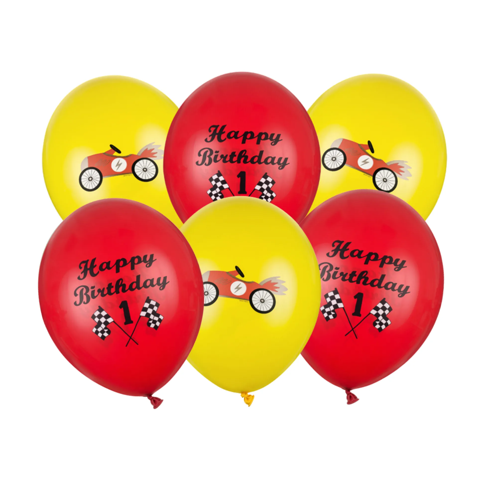 Fast Race Car 1st Birthday Balloons 6ct