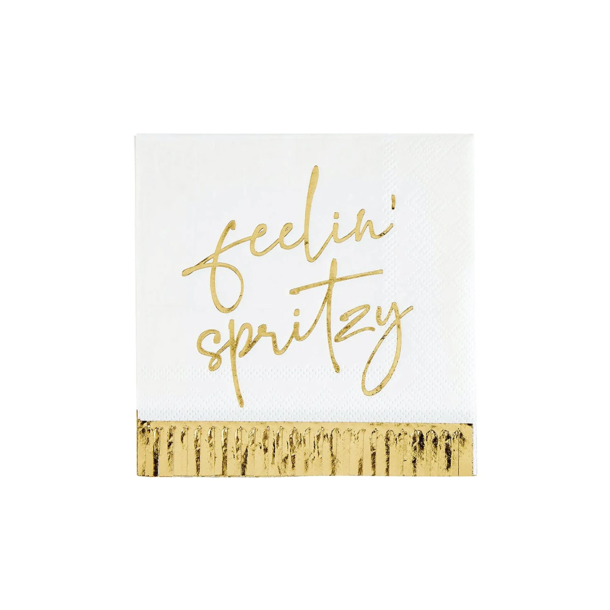 Feelin' Spritzy Gold Fringe Dessert Napkins 20ct