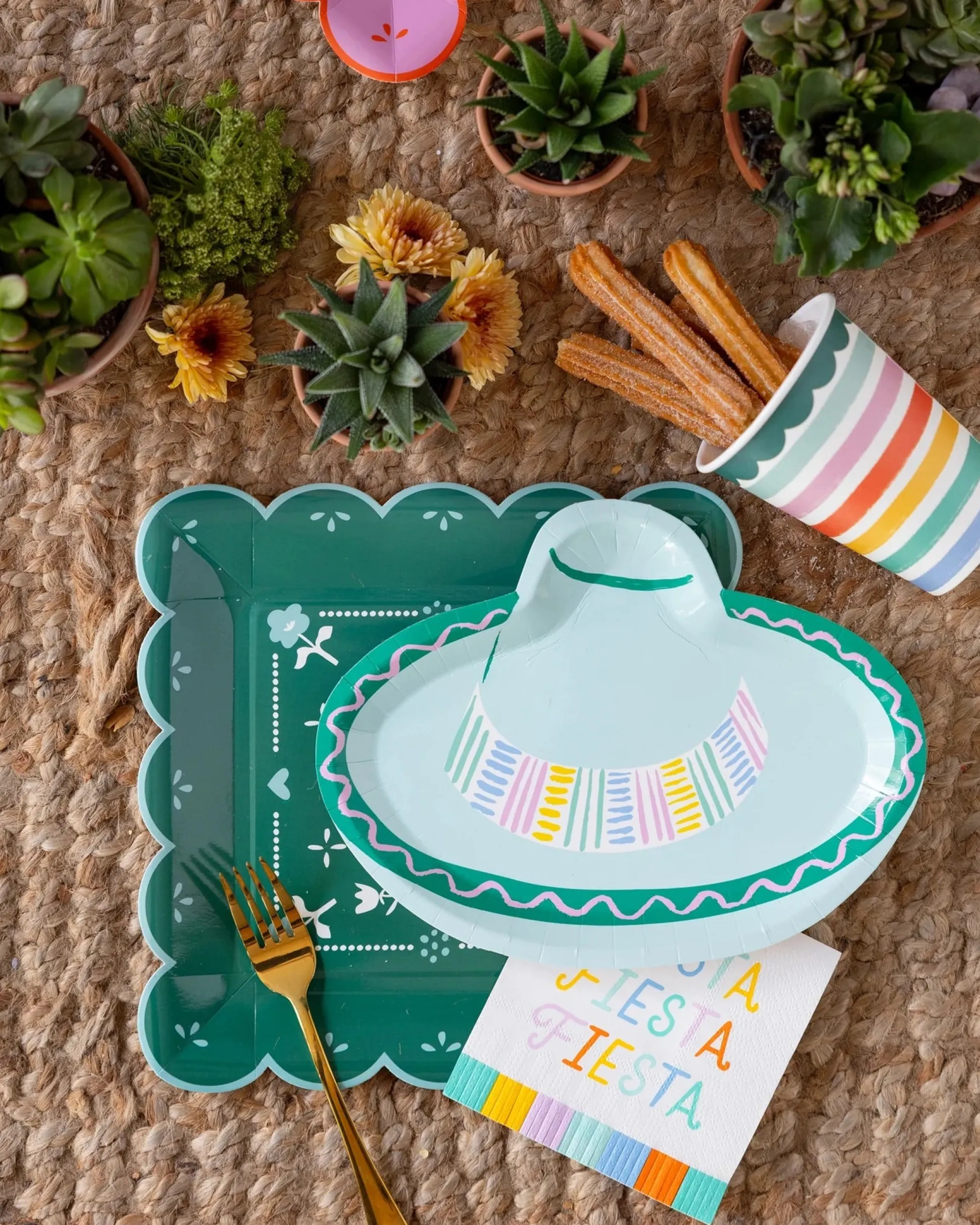 Fiesta Fringed Dessert Napkins 24ct