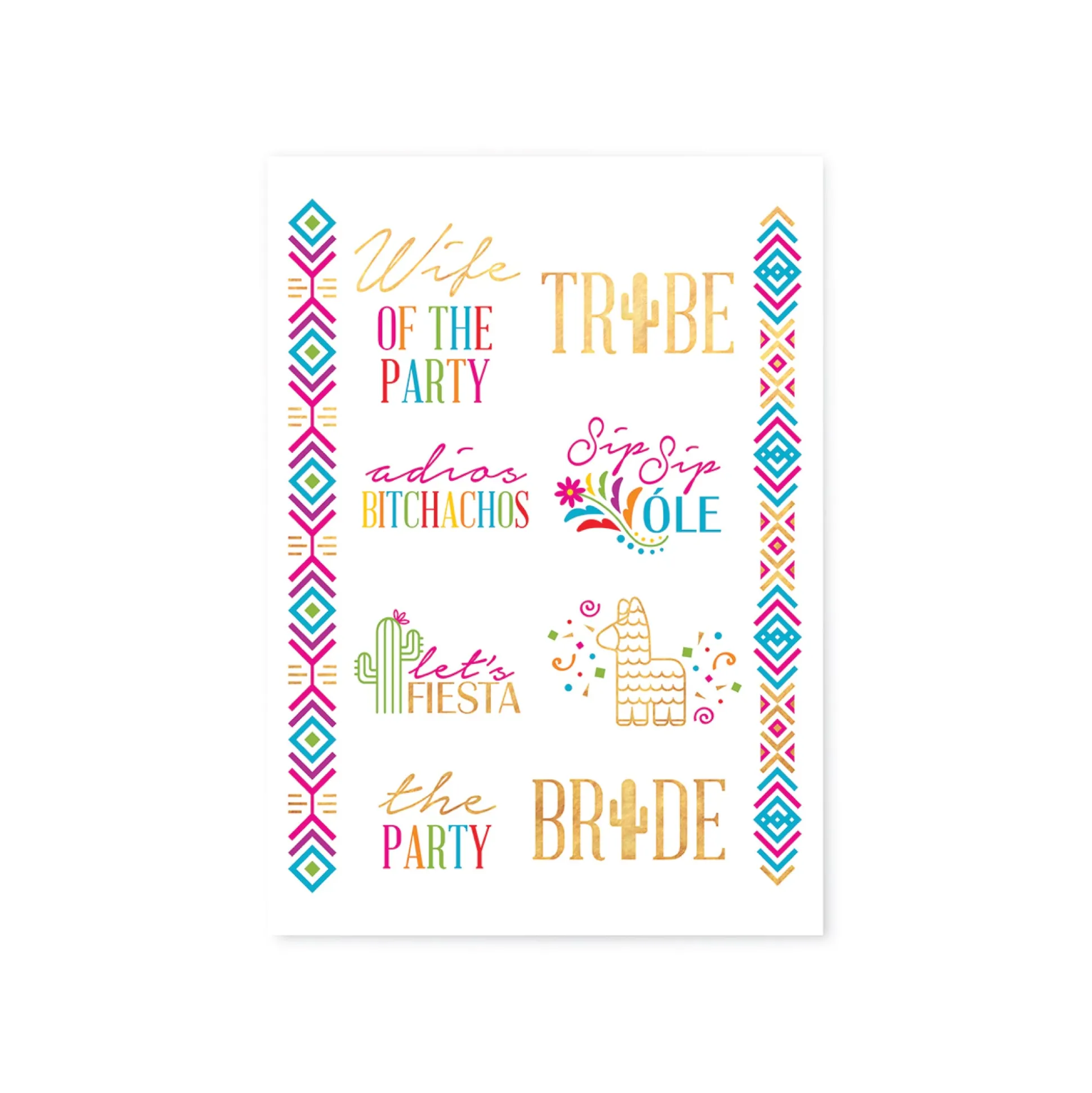 Final Fiesta Bachelorette Temporary Tattoos 10ct