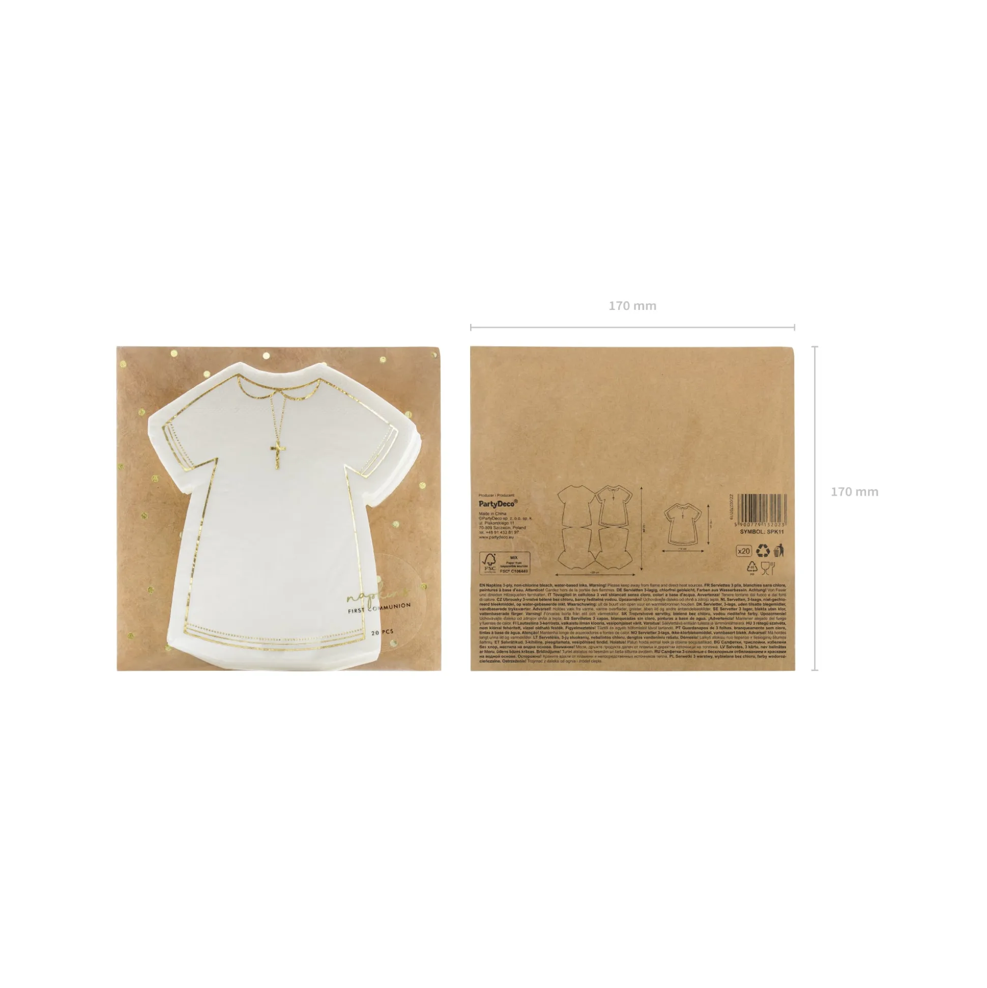 First Communion Alb Dessert Napkins 20ct
