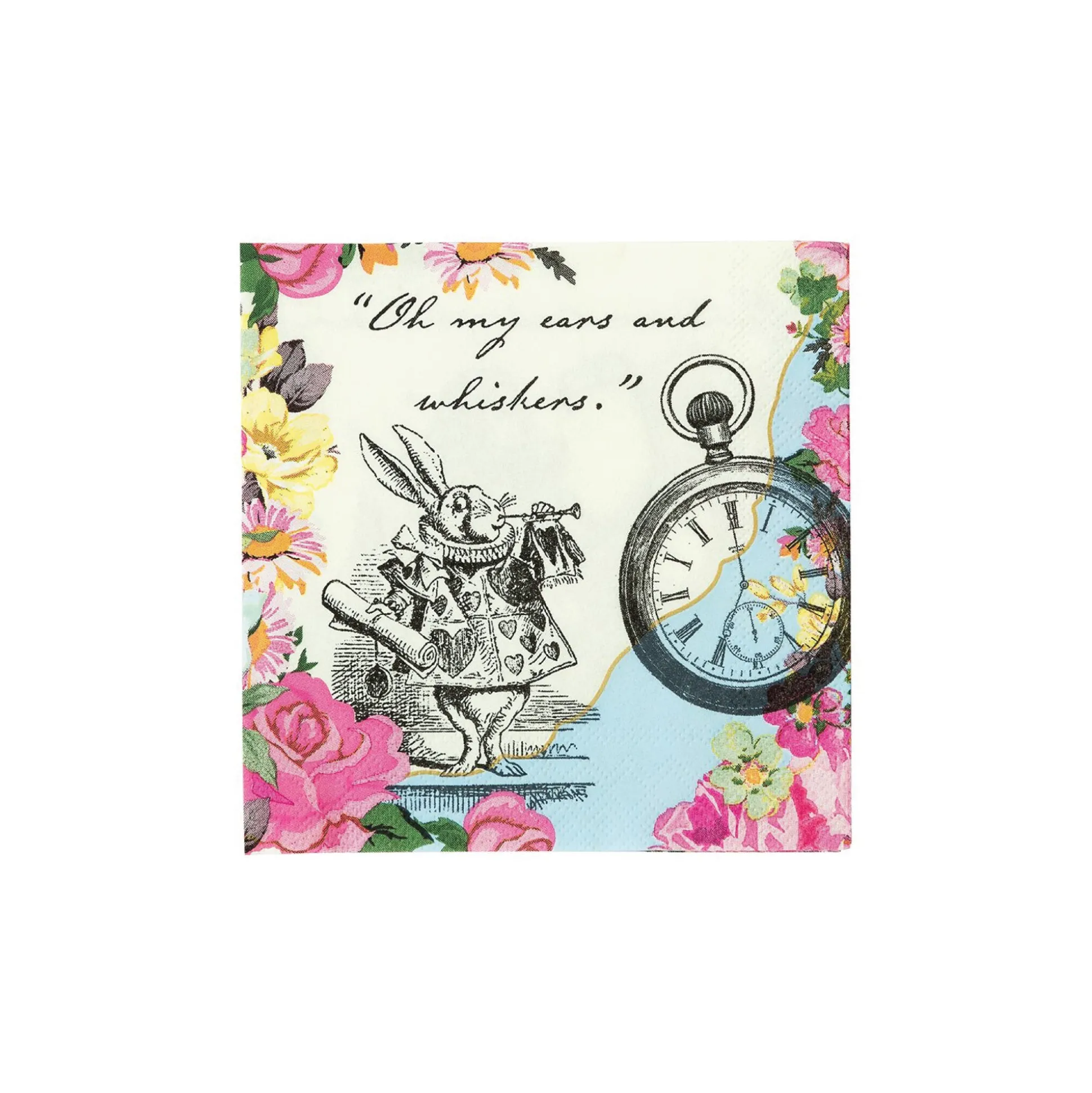 Floral Alice in Wonderland Dessert Napkins 20ct