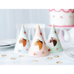 Floral Horse Party Hats 6ct