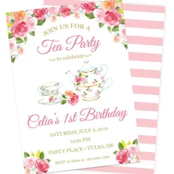 Floral Tea Party Invitation