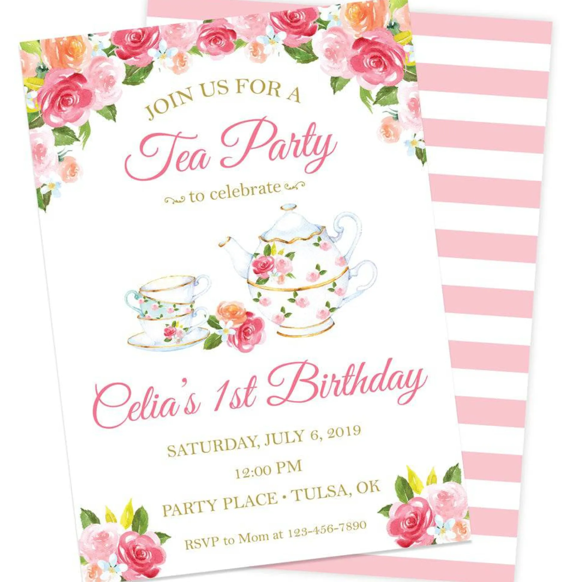 Floral Tea Party Invitation