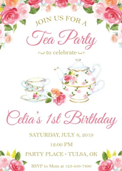 Floral Tea Party Invitation