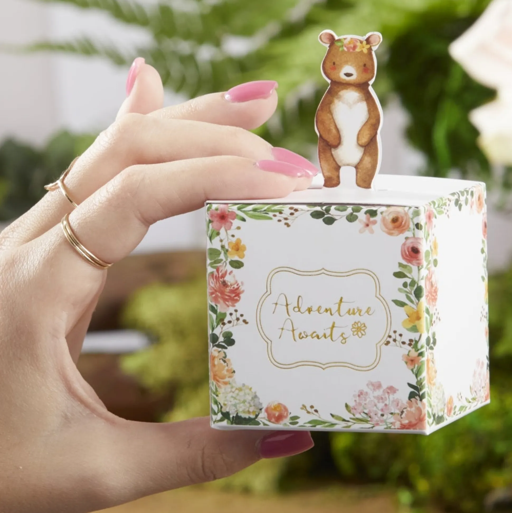 Floral Woodland Baby Favor Boxes 24ct