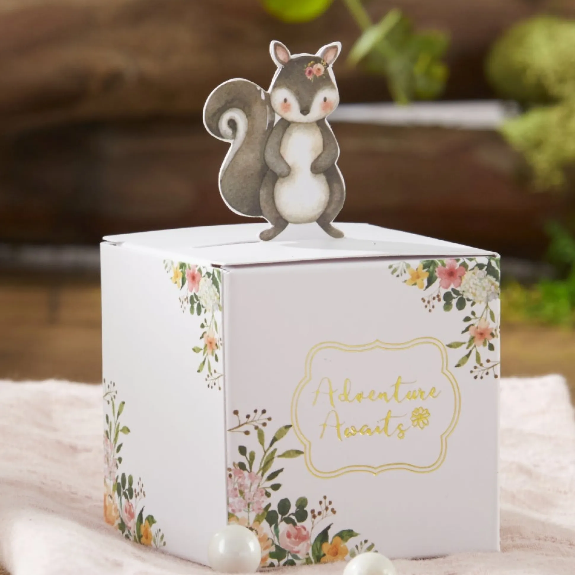 Floral Woodland Baby Favor Boxes 24ct