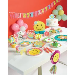 Flower Power Paper Fan Decorations 3ct