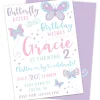 Fluttering Butterfly Birthday Party Invitation