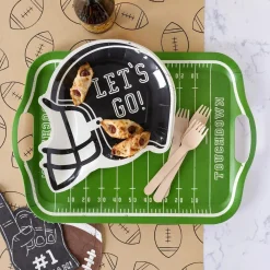 Football Field Bamboo Serving Tray