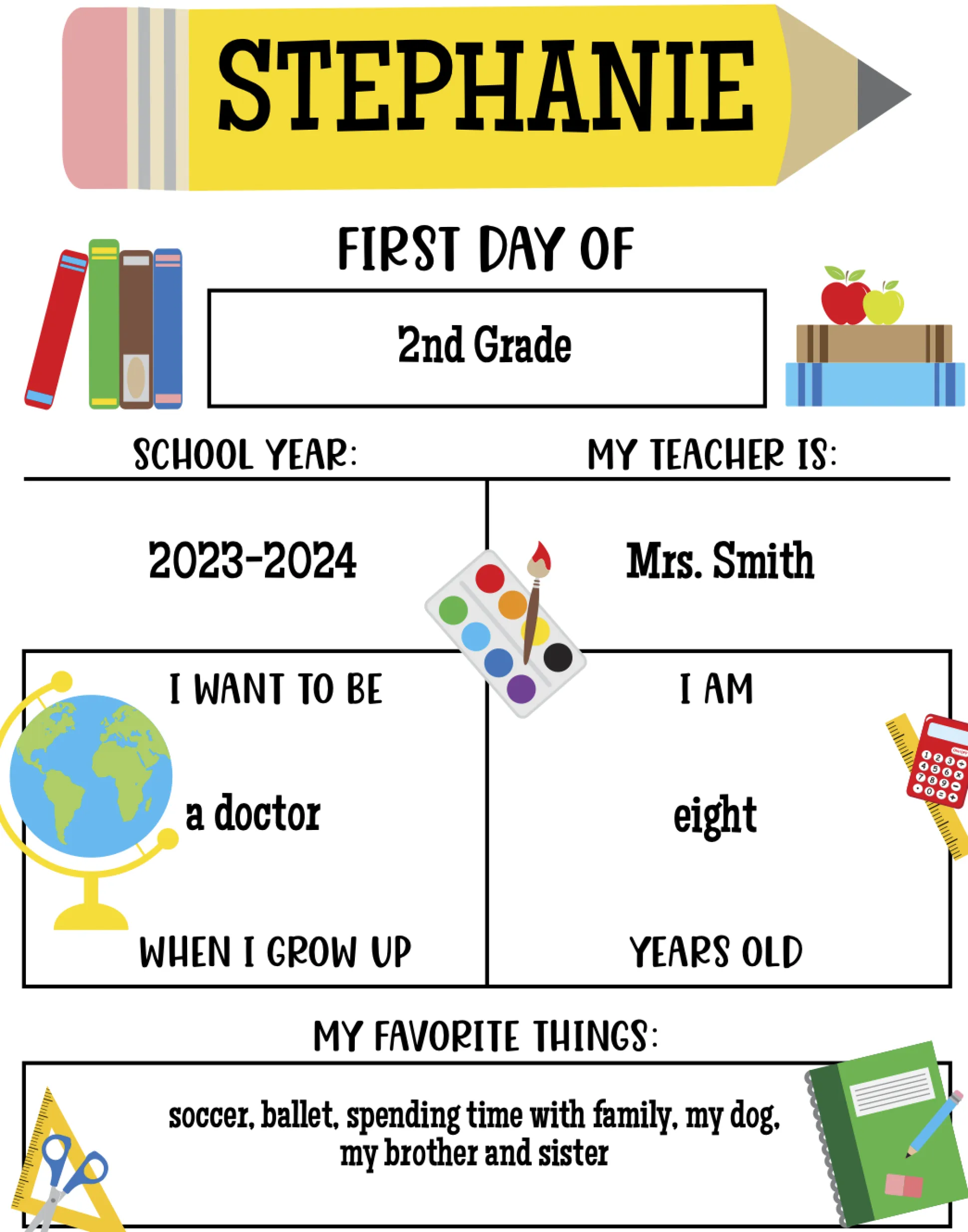 Free Printable First Day of School Photo Sign