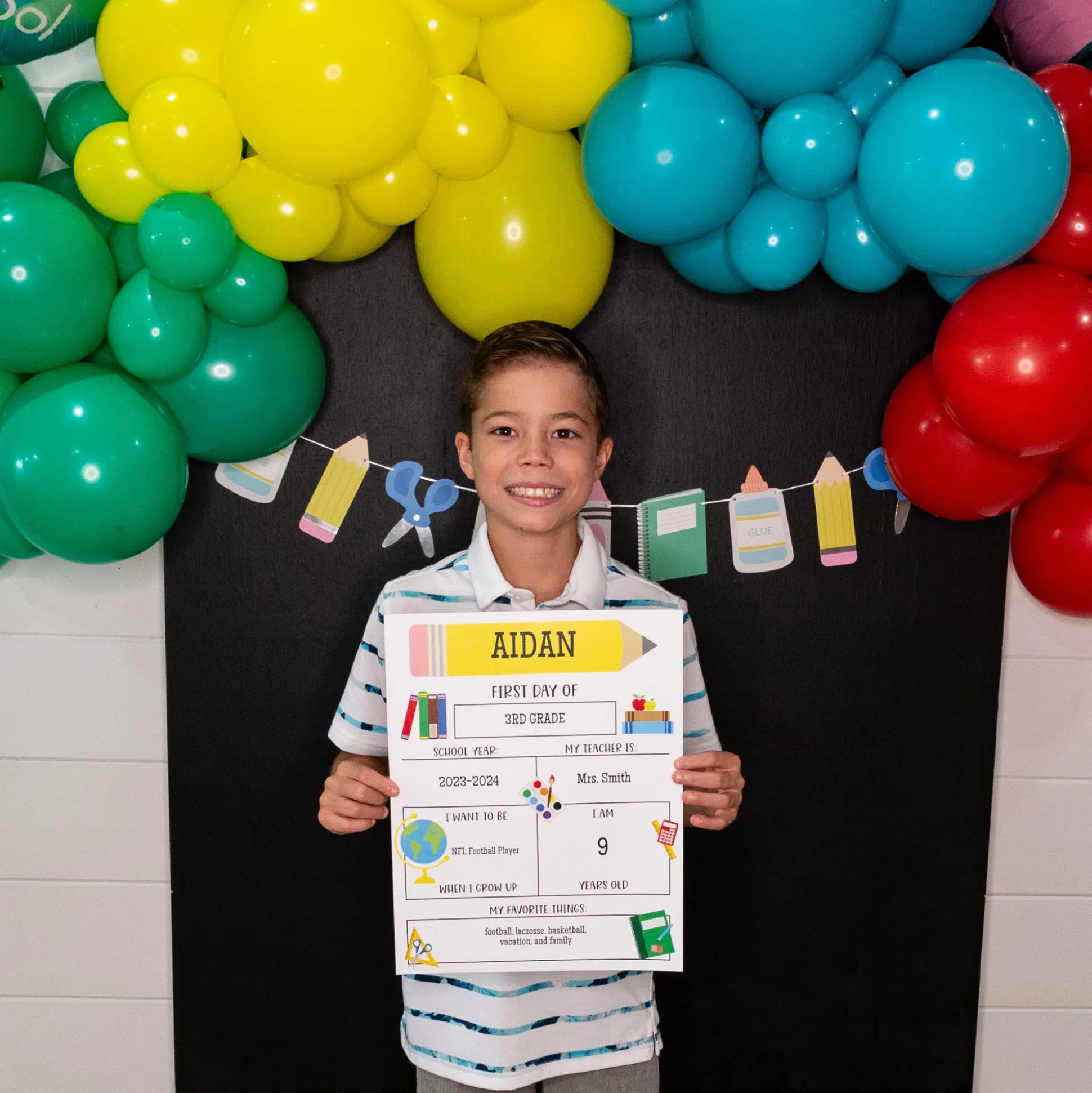 Free Printable First Day of School Photo Sign