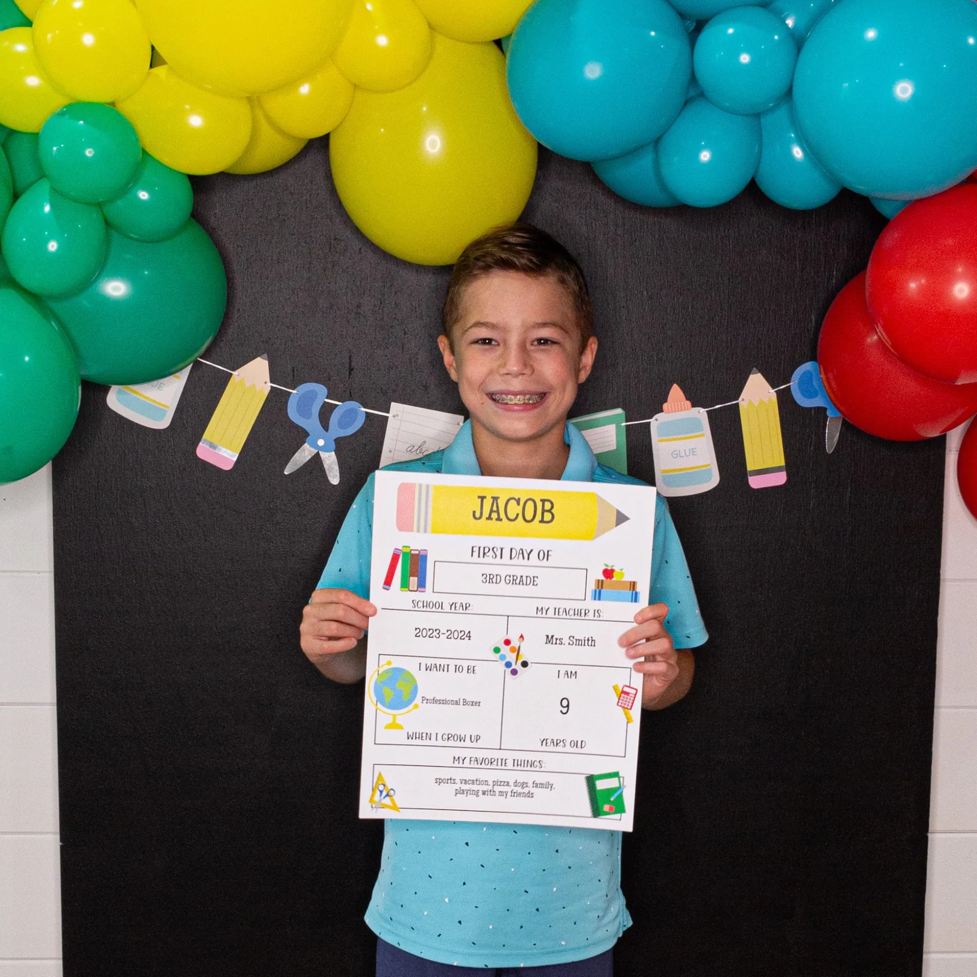 Free Printable First Day of School Photo Sign