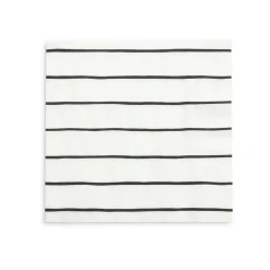 Frenchie Black Striped Lunch Napkins 16ct