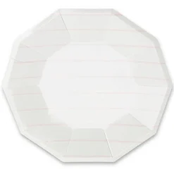 Frenchie Blush Pink Striped Lunch Plates 8ct