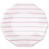 Frenchie Dark Pink Striped Lunch Plates 8ct