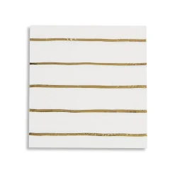 Frenchie Metallic Gold Striped Lunch Napkins 16ct