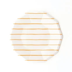 Frenchie Orange Striped Dessert Plates 8ct