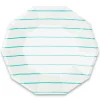 Frenchie Teal Striped Lunch Plates 8t