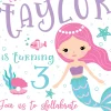 Friendly Mermaid Birthday Party Invitation
