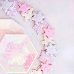 Frosted Iridescent Snowflake Dessert Plates 8ct