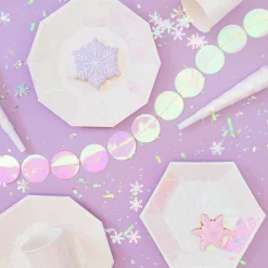 Frosted Iridescent Snowflake Lunch Plates 8ct