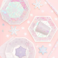Frosted Iridescent Snowflake Lunch Napkins 16ct